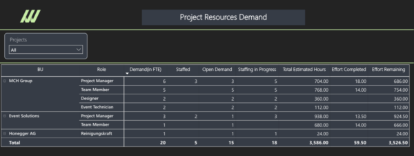 WBS - Project Resource Demand Report | Software & Consulting for ...