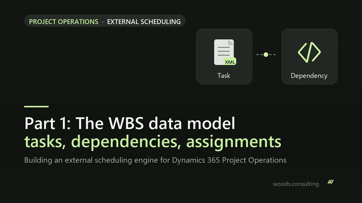 External scheduling engine for Dynamics 365 Project Operations, part 1: the WBS data model