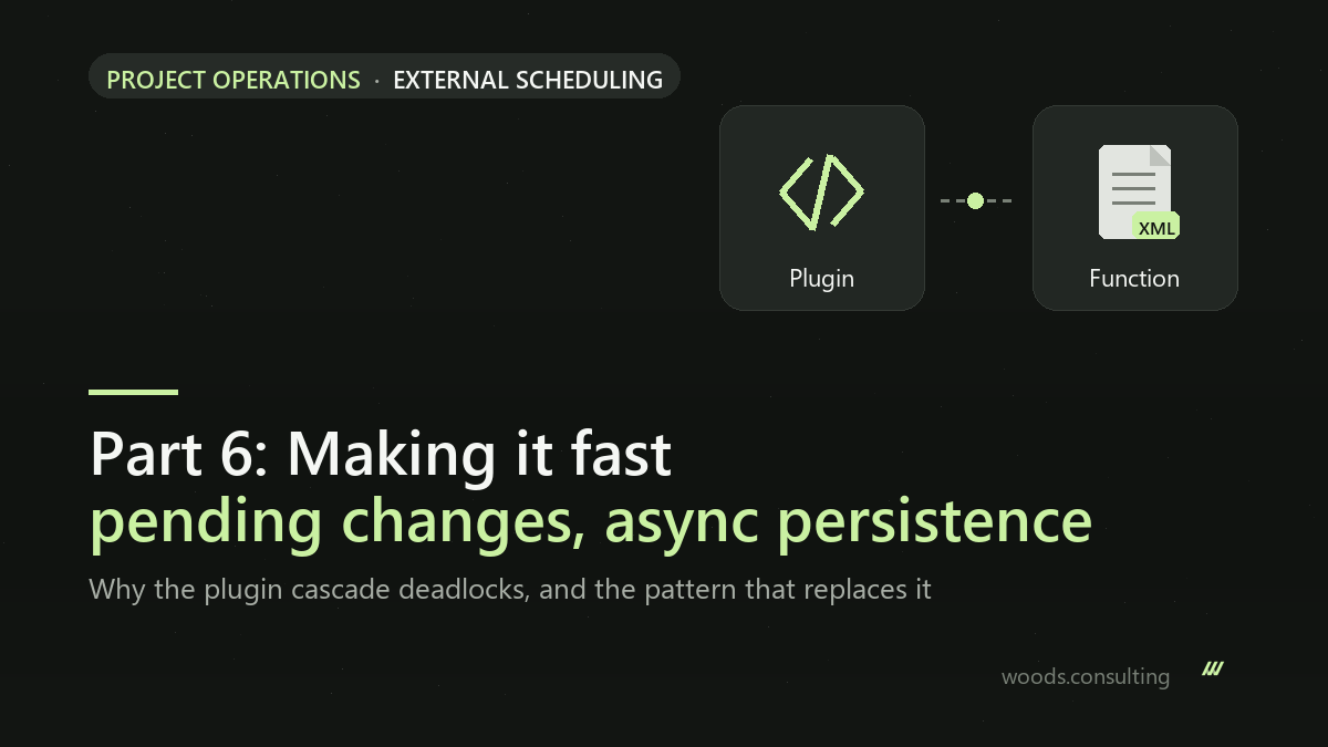 External scheduling engine for Dynamics 365 Project Operations, part 6: making it fast
